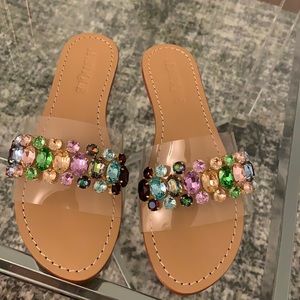 Mystique Brand Multi color stone sandal.